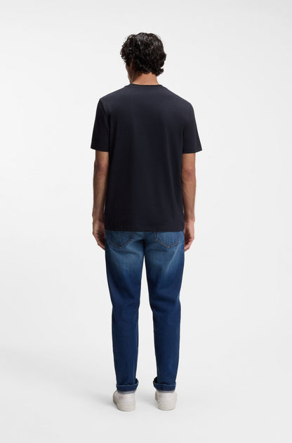 BOSS Men's Core Black Vertical Fade-Effect Stripe Luxury T-Shirt