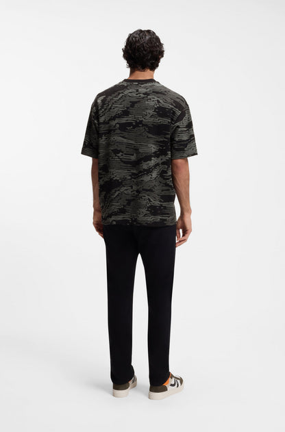 BOSS Men's Abstract Camouflage All-Over Print Luxury T-Shirt