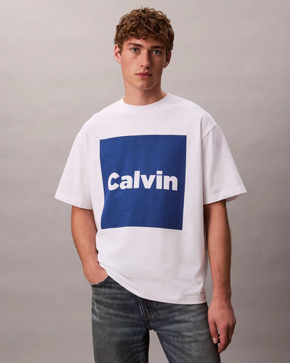 Calvin Klein Box Logo Split Graphic T-Shirt - Front & Back Print