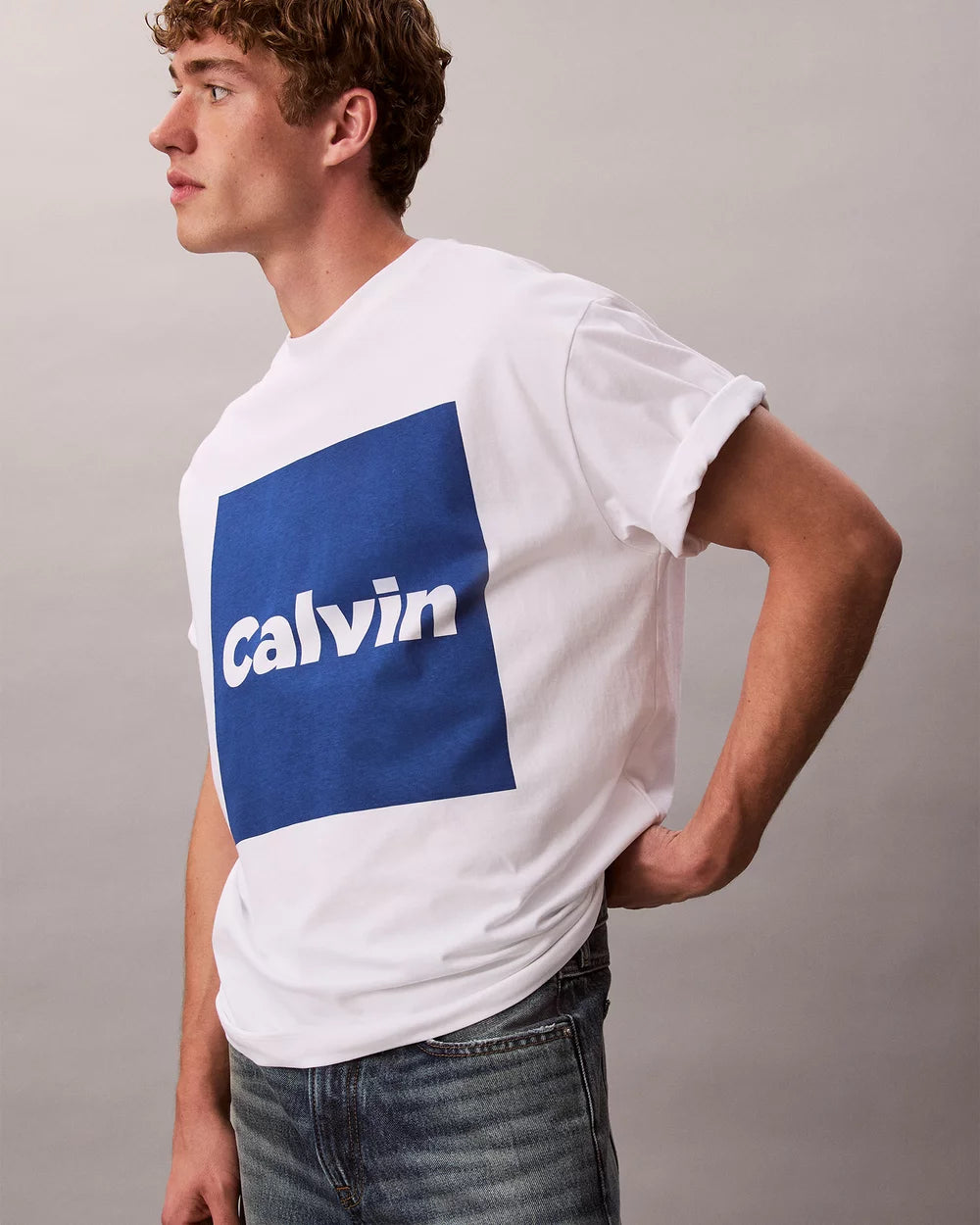 Calvin Klein Box Logo Split Graphic T-Shirt - Front & Back Print