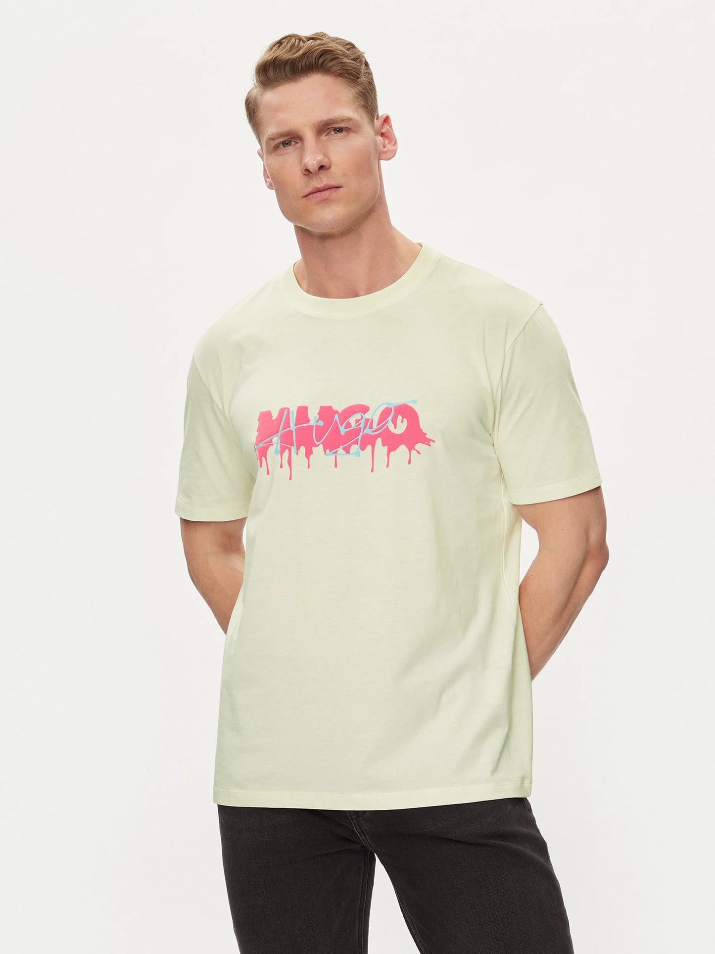 HUGO Men's Tonal Embroidered Logo Luxury T-Shirt