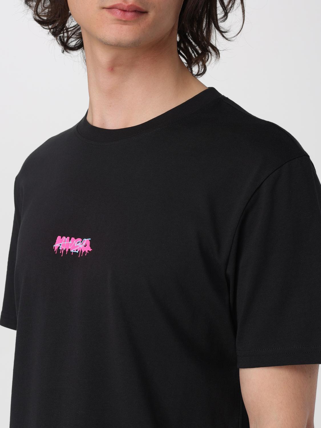 HUGO Men's Liquid Drip Graphic Premium Cotton T-Shirt